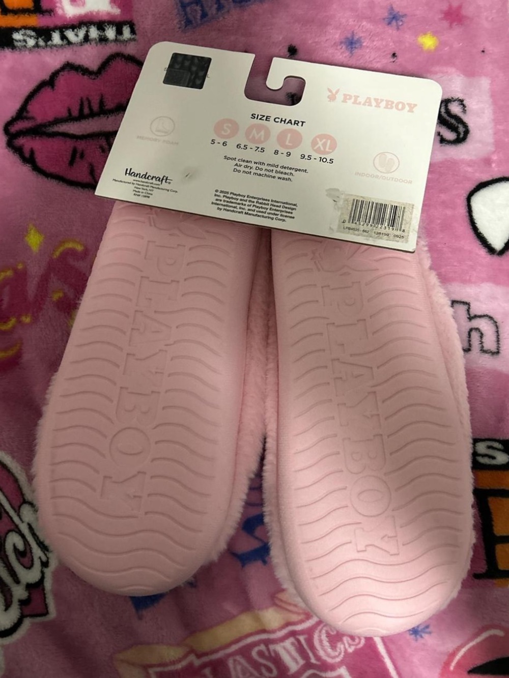 PLAYBOY Pink Fuzzy Heart Slip-Ons - Picture 4 of 4